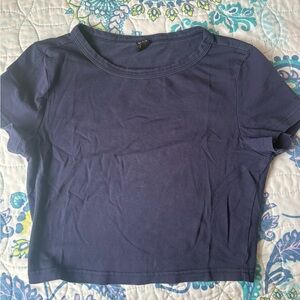 Women's Navy Blue Crop Top